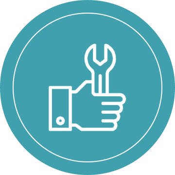 Icon of a hand holding a wrench symbolizing repair or maintenance.
